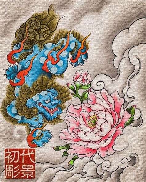 刺青牡丹意味|刺青TATTOO図柄デザイン『唐獅子』『牡丹』の意味